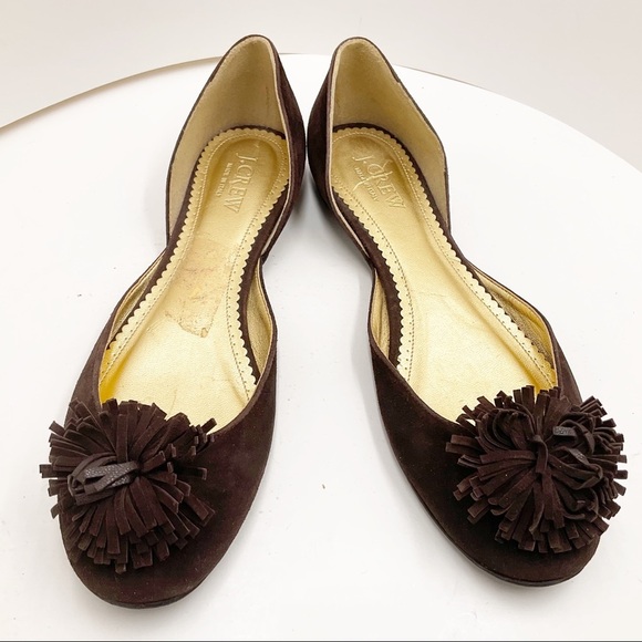 {J. CREW} Suede Pom Pom Flats - Picture 15 of 15